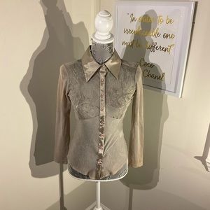 Vintage Lace BEBE button up blouse